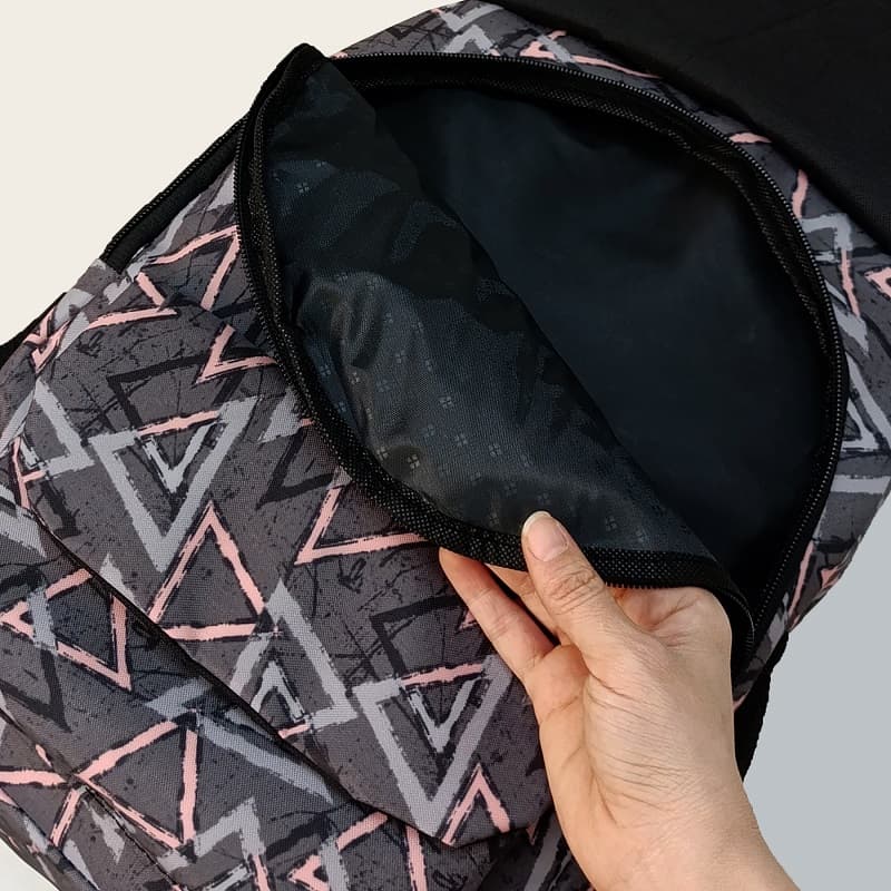 کیف مدرسه دخترانه مثلث طوسی Gray triangle — تصویر ۸