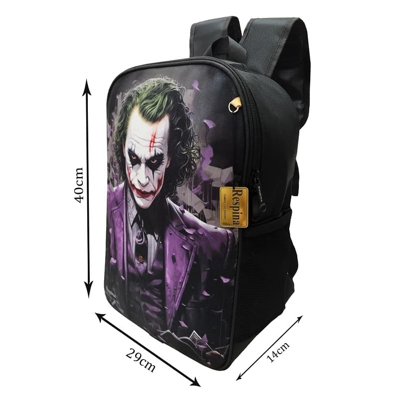 کیف مدرسه پسرانه مدل جوکر Joker با جامدادی — تصویر ۲