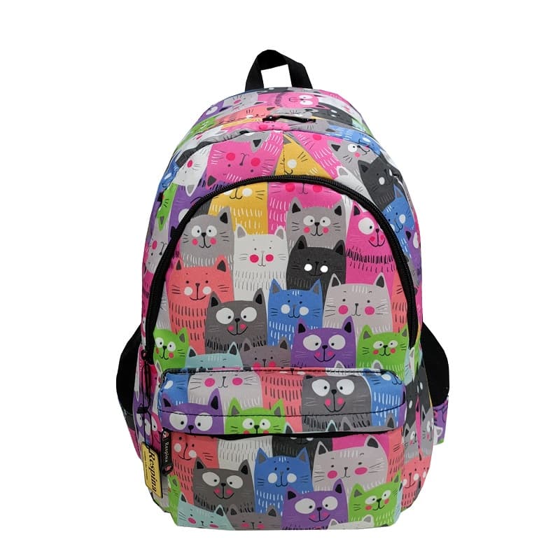 کیف مدرسه دخترانه مدل گربه cats با جامدادی — تصویر ۶