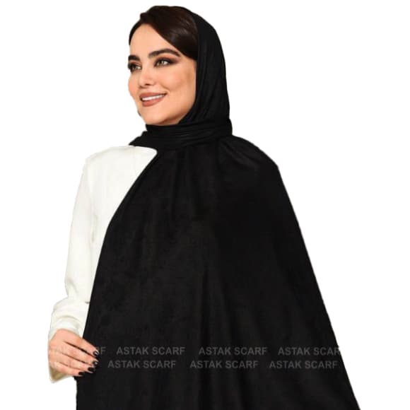 روسری مشکی مجلسی لمه ژاکارد وارداتی شاهدخت sh-lamezhaqurd1