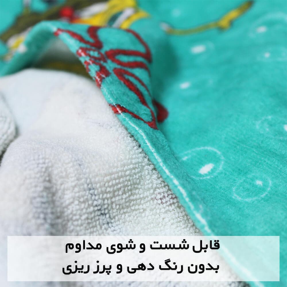 حوله تن پوش پالتویی کودک ماهان طرح باب اسفنجی — تصویر ۷