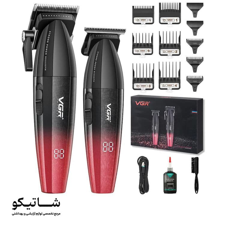 ست ماشین اصلاح وی جی آر مدل VGR V-640 | تیغه سرامیکی
