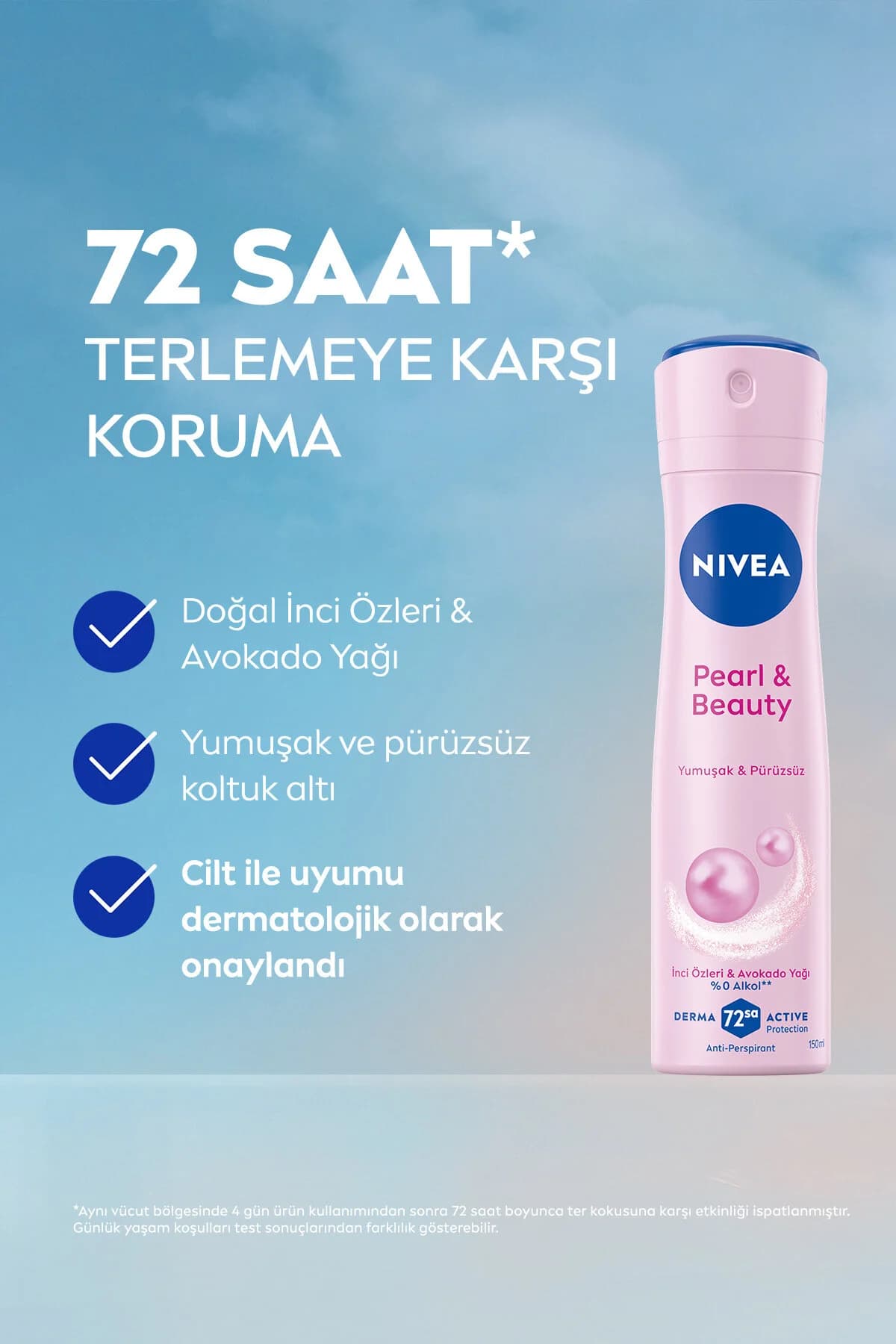 اسپری دئودورانت زنانه نیوآ NIVEA Pearl&Beauty، حجم ۱۵۰ میلیلیتر — تصویر ۳