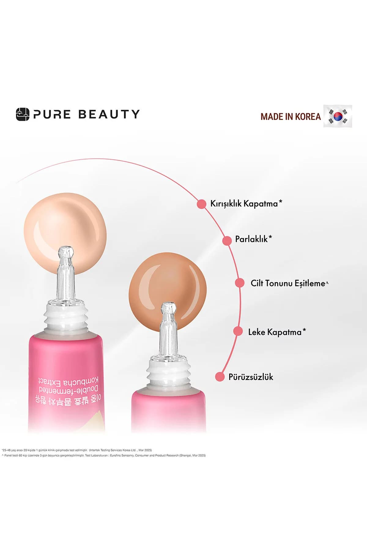 کرم بی‌بی پیور بیوتی PURE BEAUTY SPF50 PA++++ رنگ طبیعی، ۳۰ میلی‌لیتر بژ — تصویر ۴