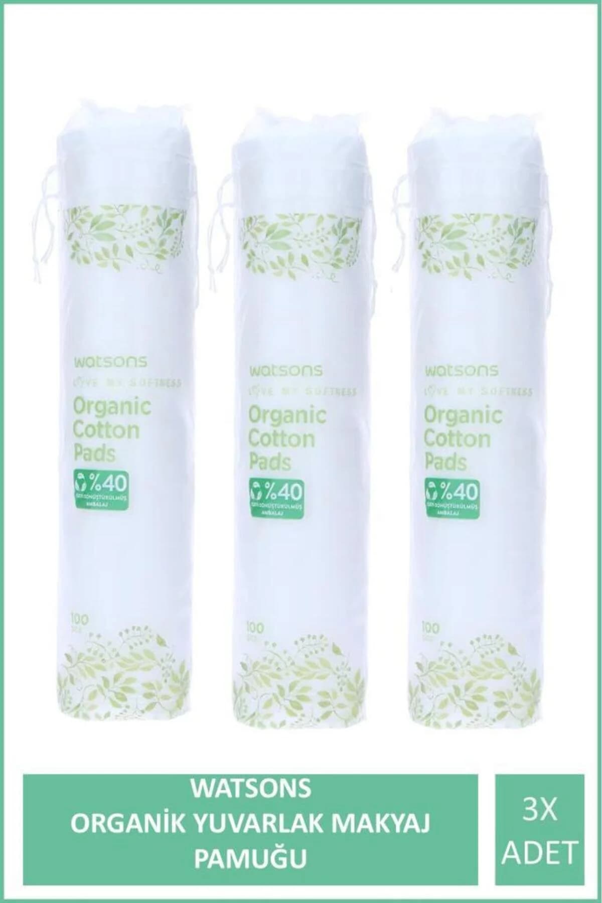 پد پنبه‌ای آرایشی گرد ارگانیک واتسونز Watsons، ۱۰۰ عدد × ۳ بسته، SETW1035