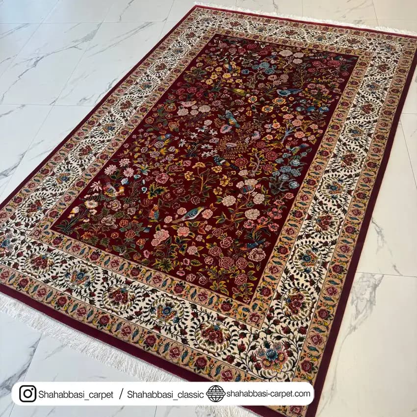 فرش ابریشم کد 90 لاکی — تصویر ۲
