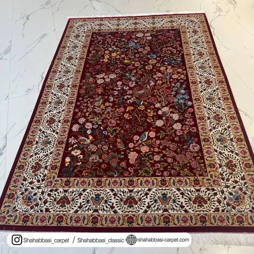 فرش ابریشم کد 90 لاکی — تصویر ۴