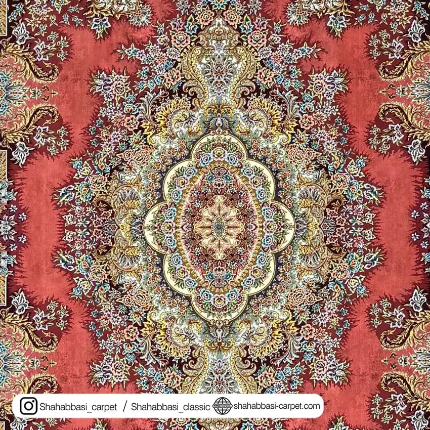 فرش ماشینی آفرینش کد 1500215 قرمز — تصویر ۳