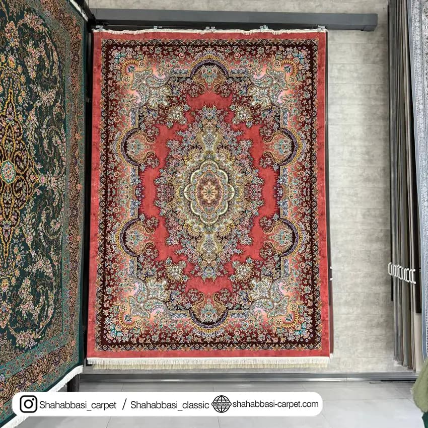 فرش ماشینی آفرینش کد 1500215 قرمز — تصویر ۲