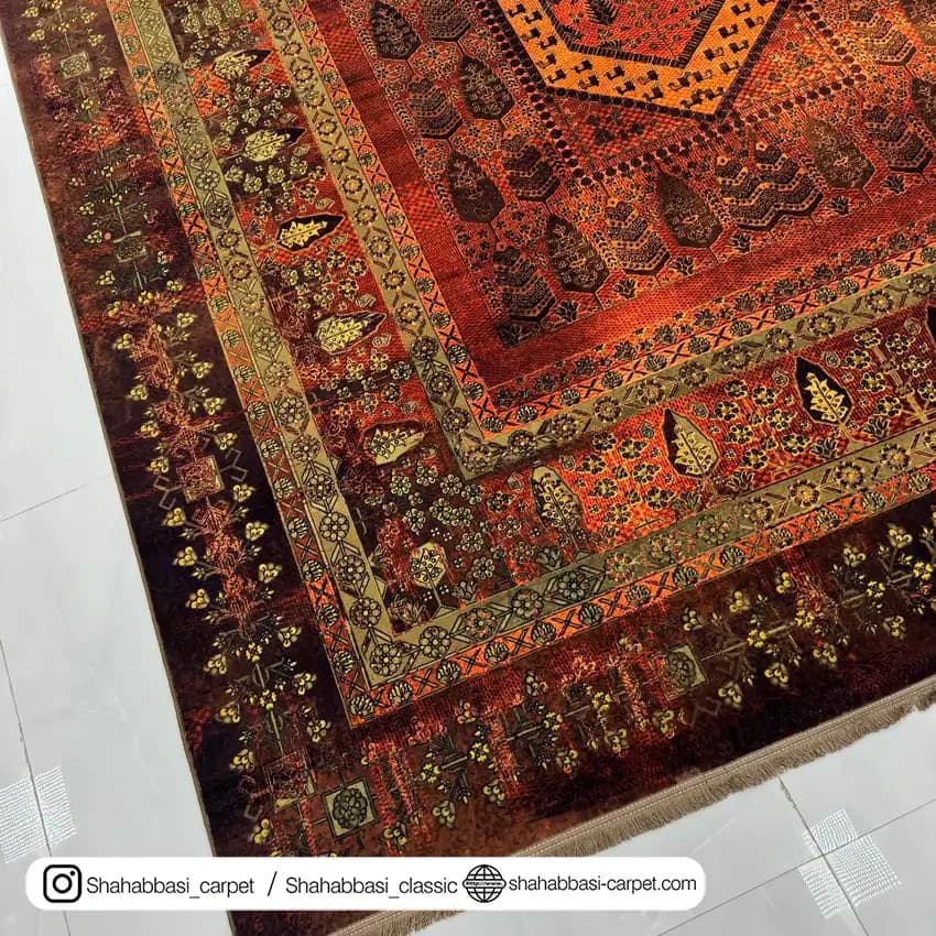 فرش 77 رج کد 77124 حنایی — تصویر ۳
