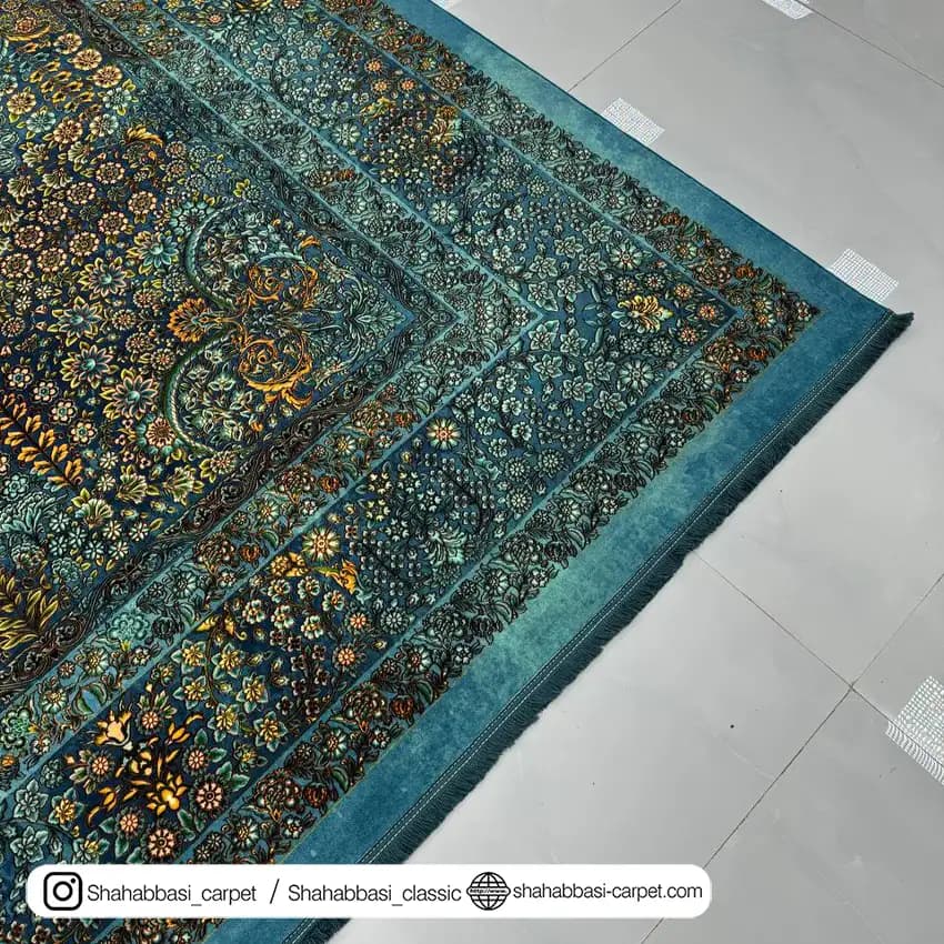 فرش 77 رج کد 77123 آبی — تصویر ۳