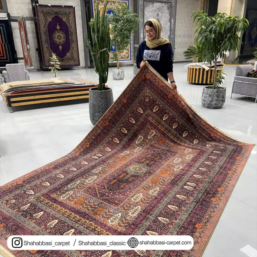 فرش سنتی کد 800199 بنفش — تصویر ۵