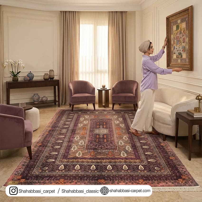 فرش سنتی کد 800199 بنفش
