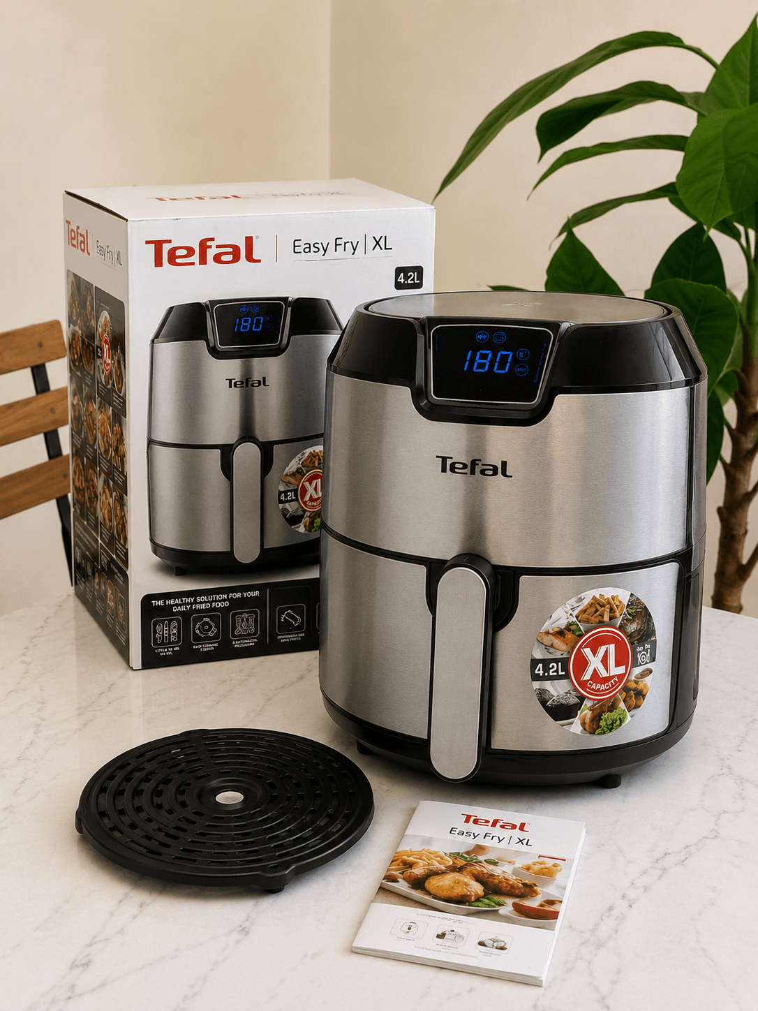 سرخ کن بدون روغن تفال مدل EY401D15 ظرفیت 4.2 لیتر استیل