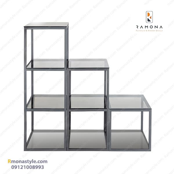 شلف جنس آهن کوره ای طرح کوبیک پله ای کد 5503