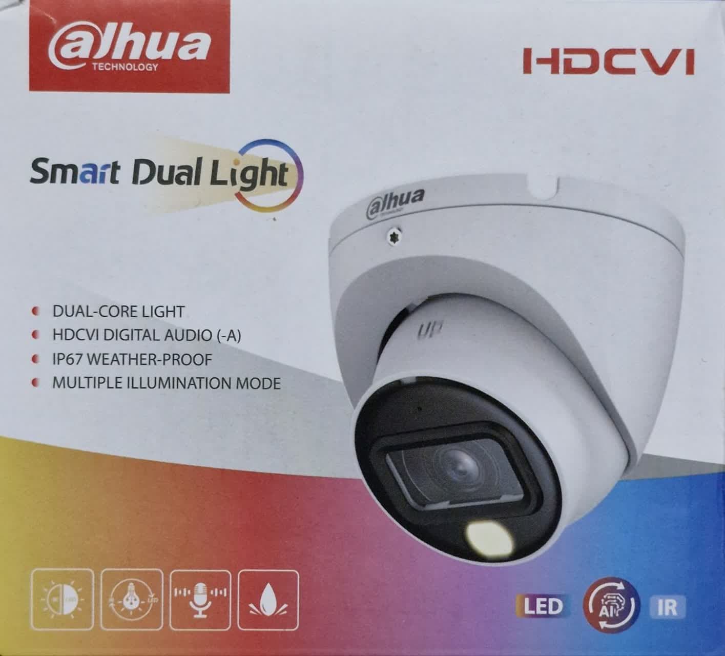 دوربین مداربسته داهوا مدل Dahua hdw 1500 tlmp il a دام 5مگ با صدا تمام فلز دید در شب رنگی