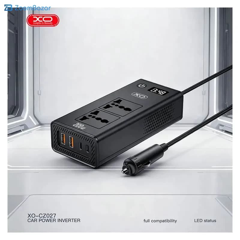 اینورتر فندکی خودرو ایکس او XO مدل CZ027 توان 200 وات — تصویر ۷