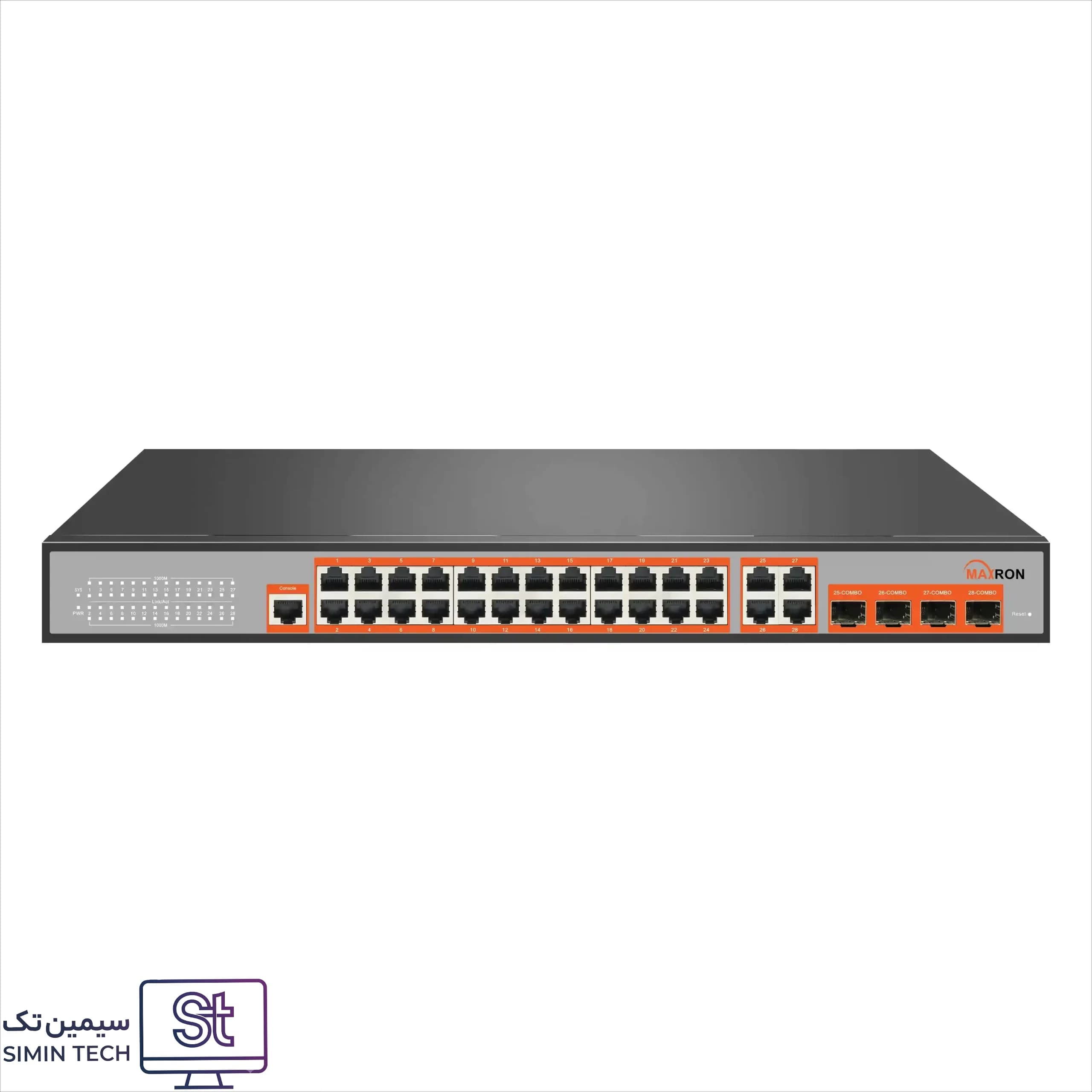 سوئیچ مدیریتی ۲۴ پورت گیگابیت PoE مکسرون مدل MSW-5424GCP-400I