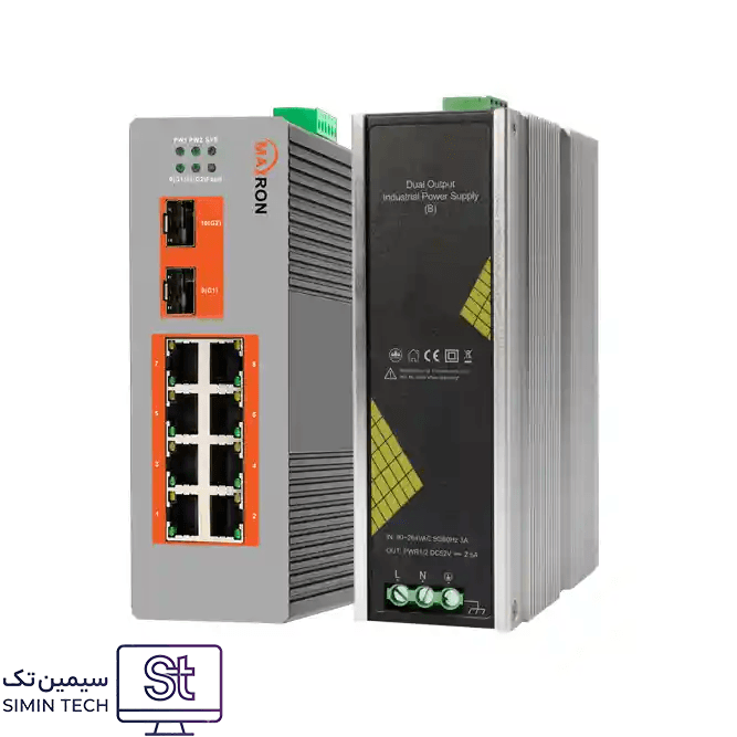 سوئیچ صنعتی مدیریتی مکسرون مدل MSW-5208GPI-240I (به همراه پاور)