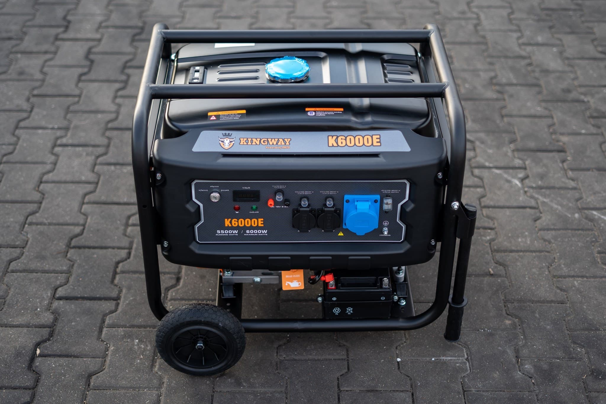 موتور برق بنزینی استارتی کینگ وی ۶ کیلووات مدل K6000E سه فاز تک‌فاز (ساخت لهستان)