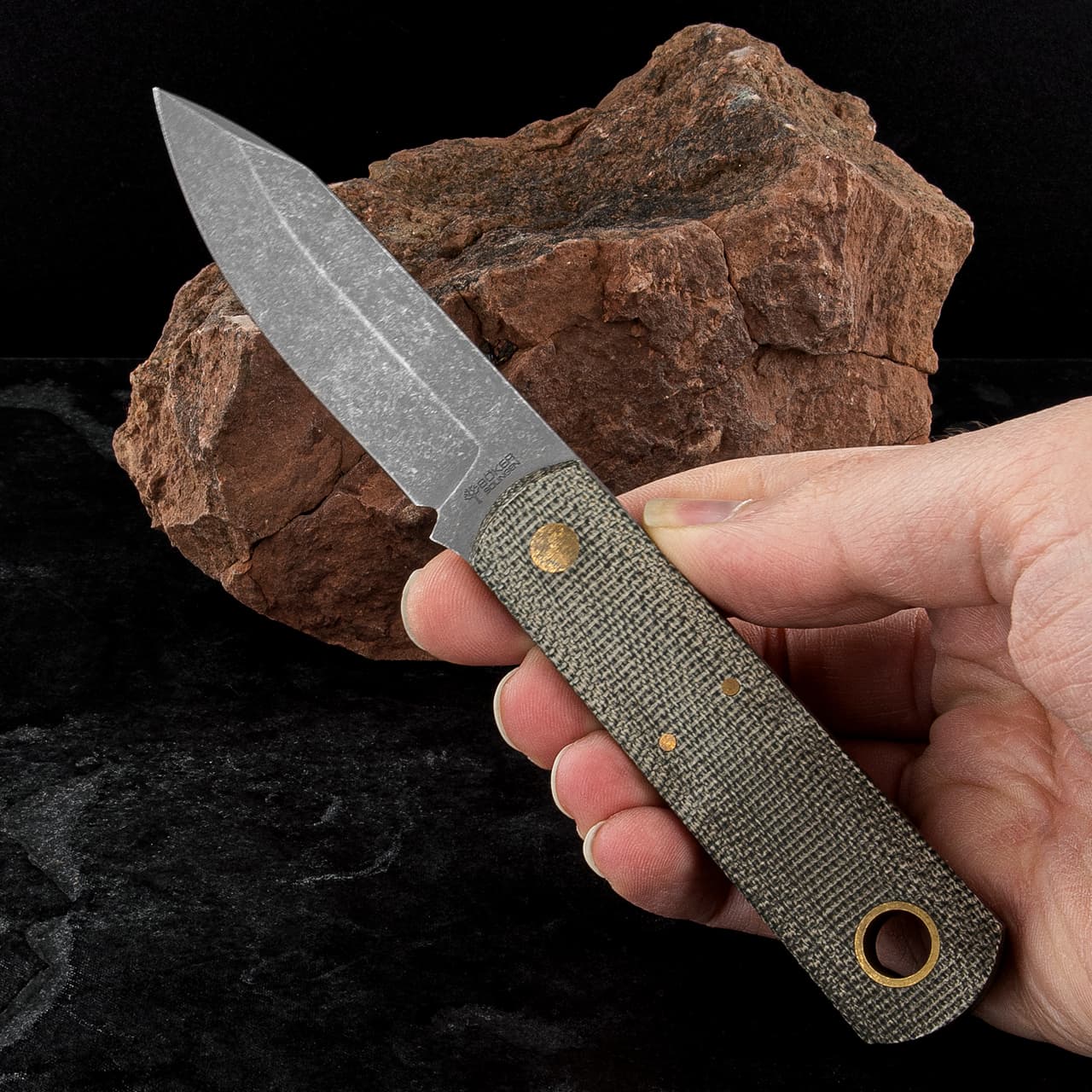 کارد بوکر زولینگن بارلو میکارتا Böker Manufaktur Solingen Barlow BFF Micarta — تصویر ۳