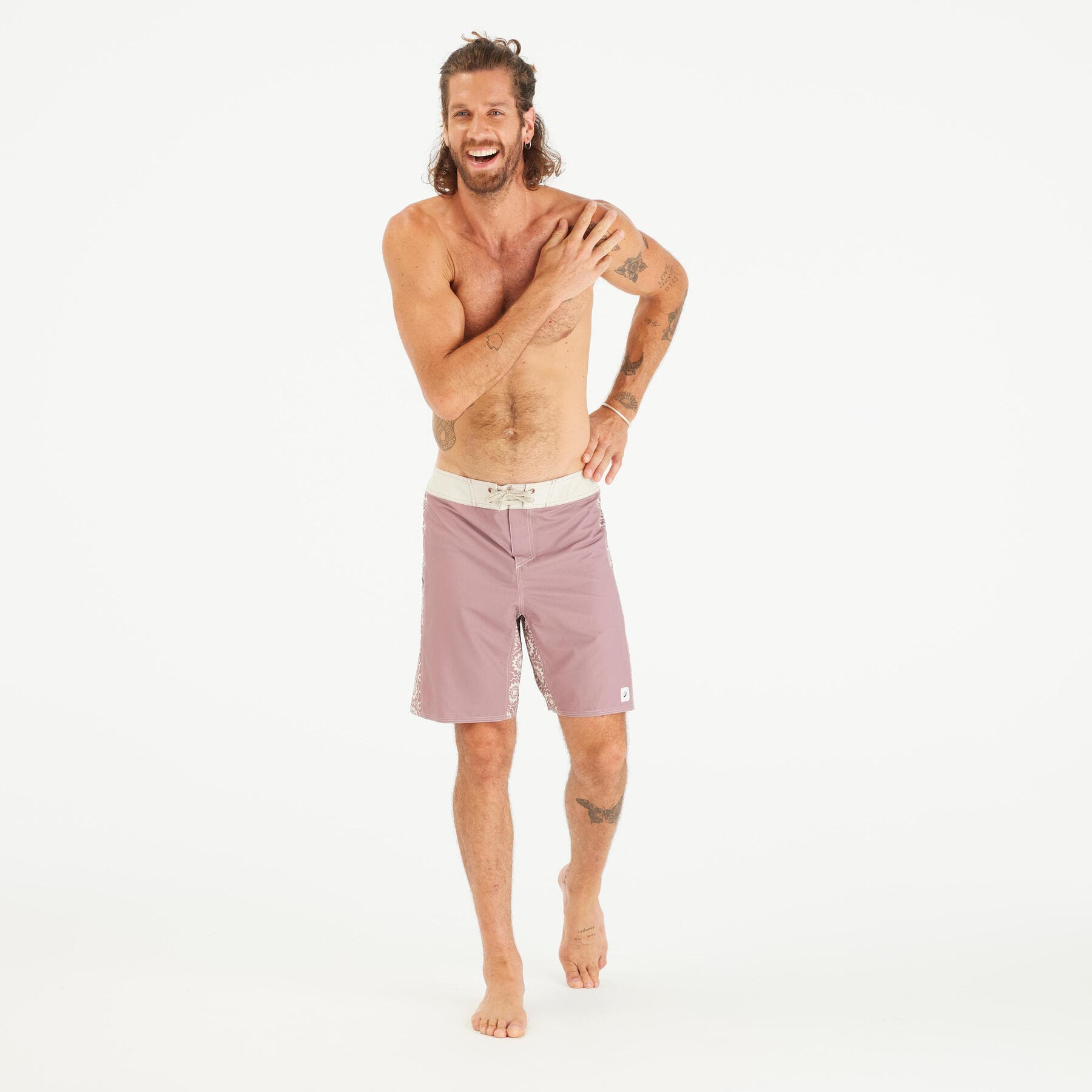 مایو موج سواری دکتلون Decathlon Male Long 19″ Sea Shorts/ Boardshort – Pink – 500 ARCH ESAWIRA — تصویر ۲