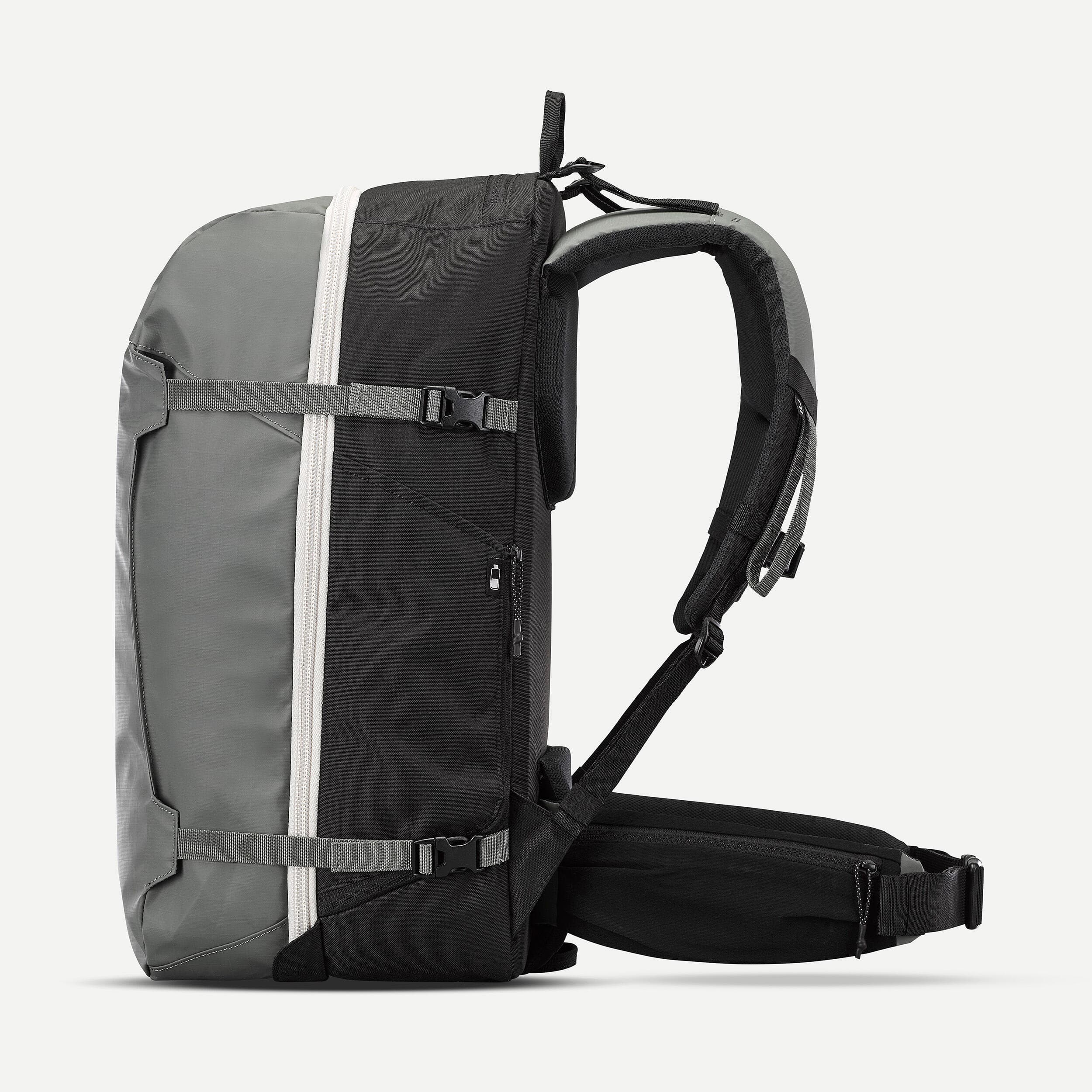 کوله پشتی فورکلاز مسافرتی 40 لیتری Forclaz Outdoor Backpack – 40 L – Smoked Khaki – Travel 500 Organizer — تصویر ۷