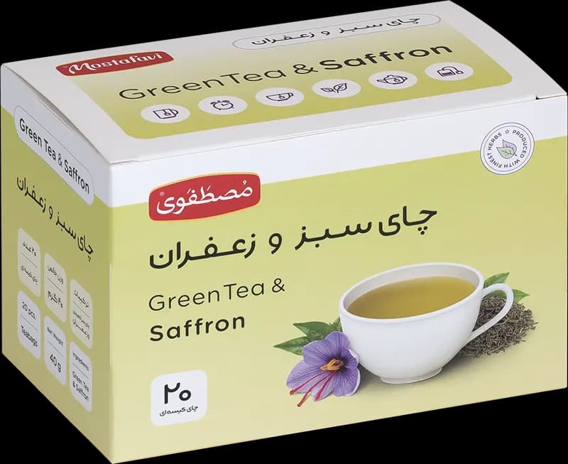 چای سبز 20 عددی زعفرانی — تصویر ۵