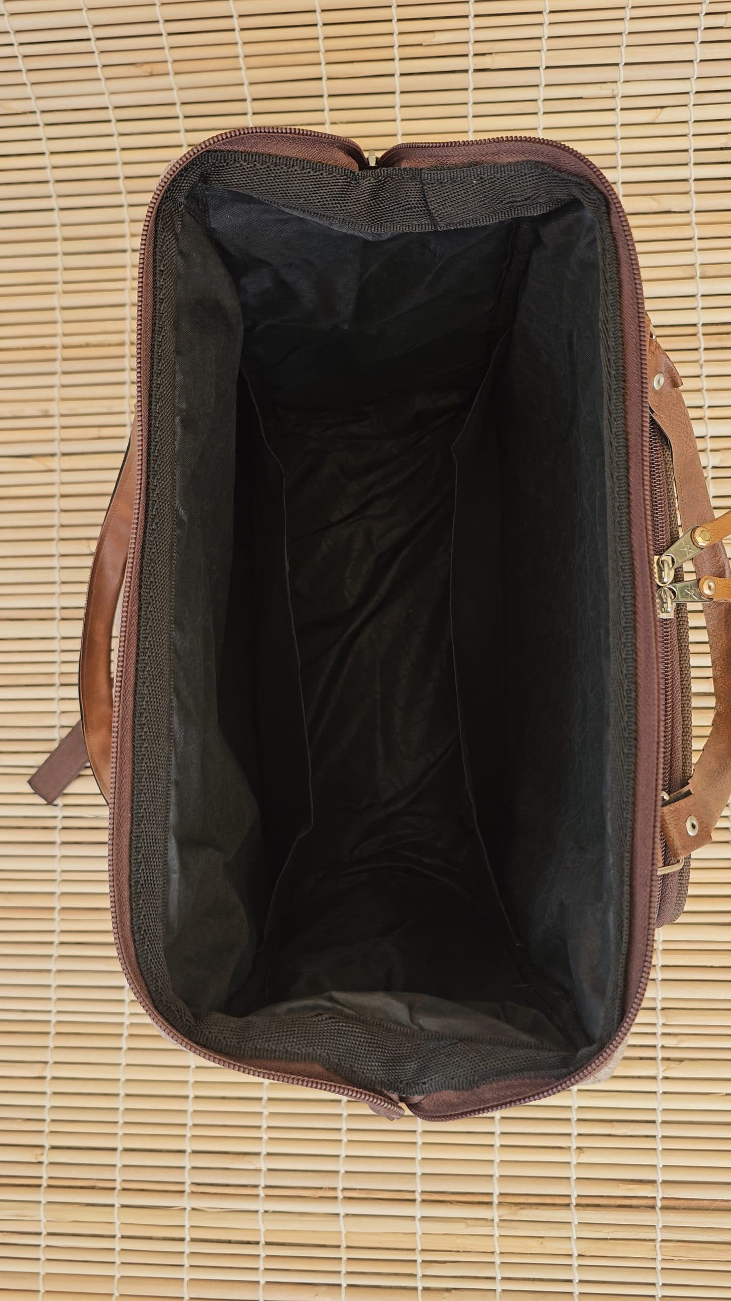 کیف کوله کتان خرس پشمالو کرم دسته چرمی - سیسمونی نی نی شاپ — تصویر ۶
