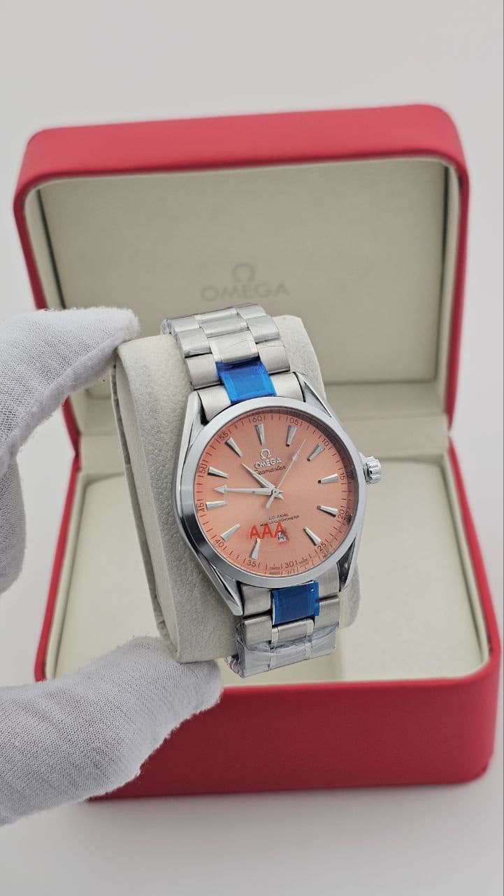 ساعت امگا سیمستر استیل صفحه صورتی Omega Vintage Seamaster