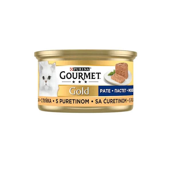 کنسرو گربه گورمت طعم گوشت بوقلمون Gourmet Gold Pate