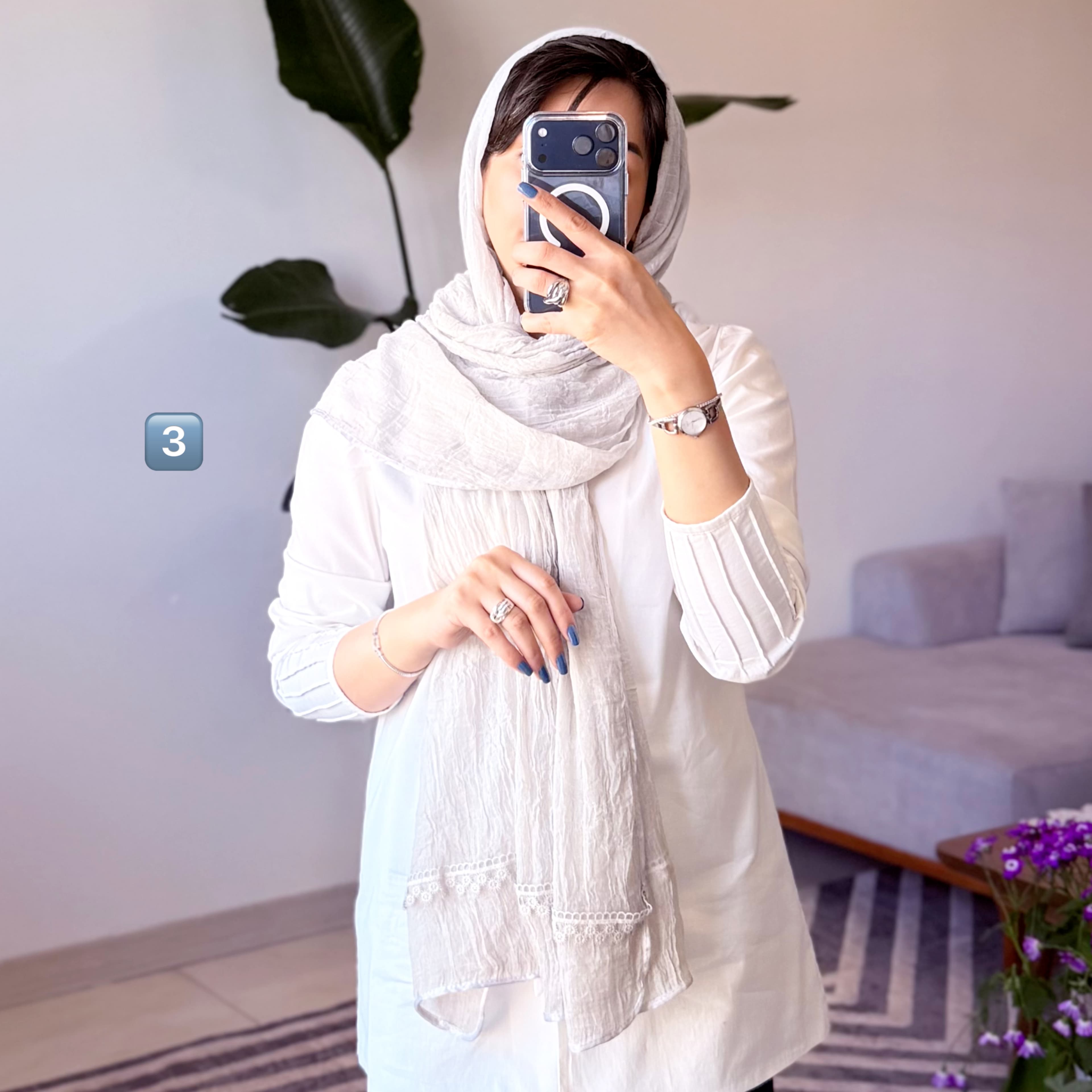 شال تابستانه با نوار دانتل — تصویر ۳