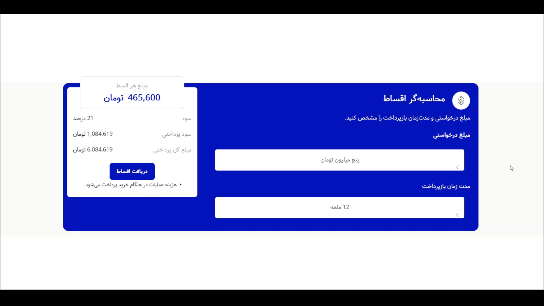 قالب محاسبه گر اقساط هوشمند — تصویر ۳