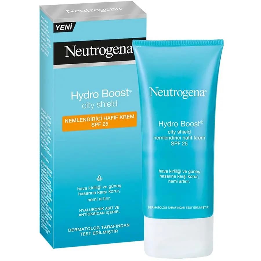 لوسیون آبرسان و ضد آفتاب سیتی شیلد نوتروژنا SPF 25 ا Neutrogena Hydro Boost City Shield Lotion Spf 25 50 Ml