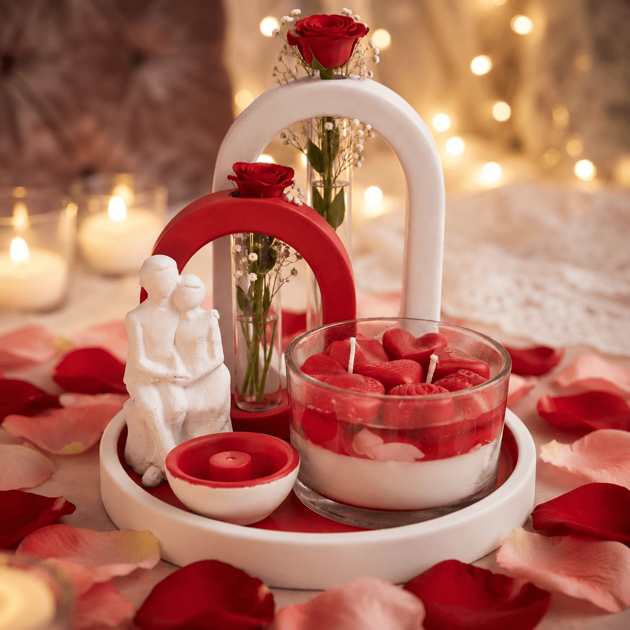 دکوری بتنی مدل رومیزی طرح عاشقانه