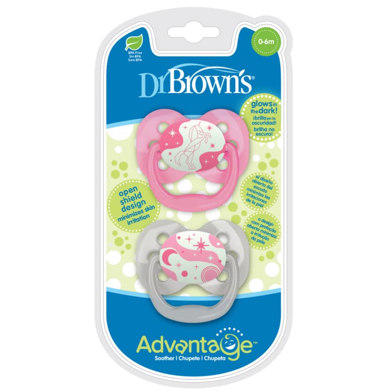 مشخصات ، و خرید پستانک ارتودنسی شبرنگ 2 عددی 0-6 ماه نهنگ صورتی دکتر براون Dr brown's — تصویر ۲