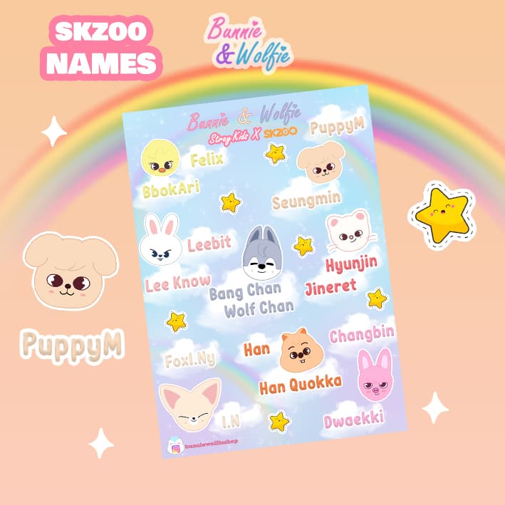 استیکر SKZOO NAMES