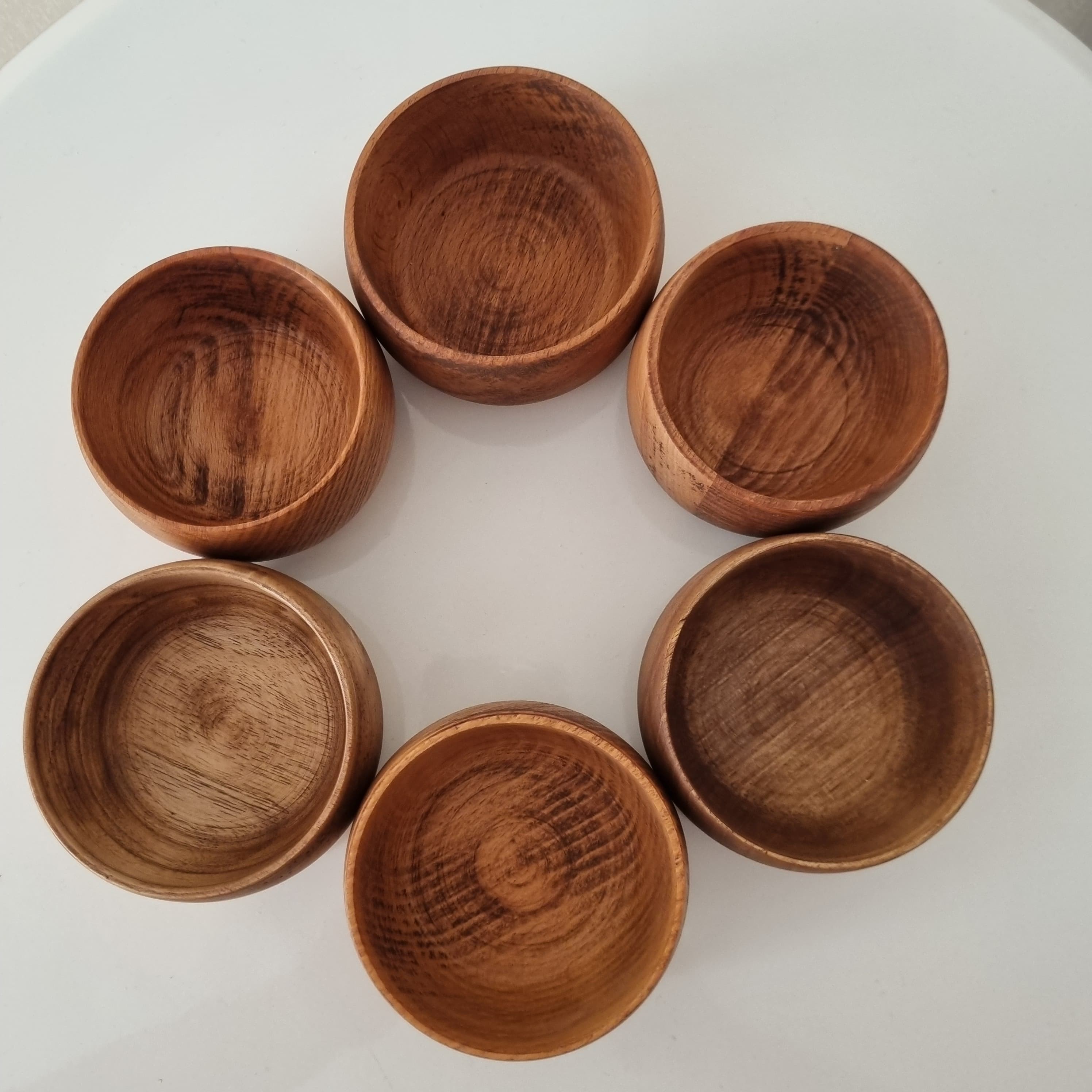 پیاله سس خوری 6 عددی چوبی بلوط