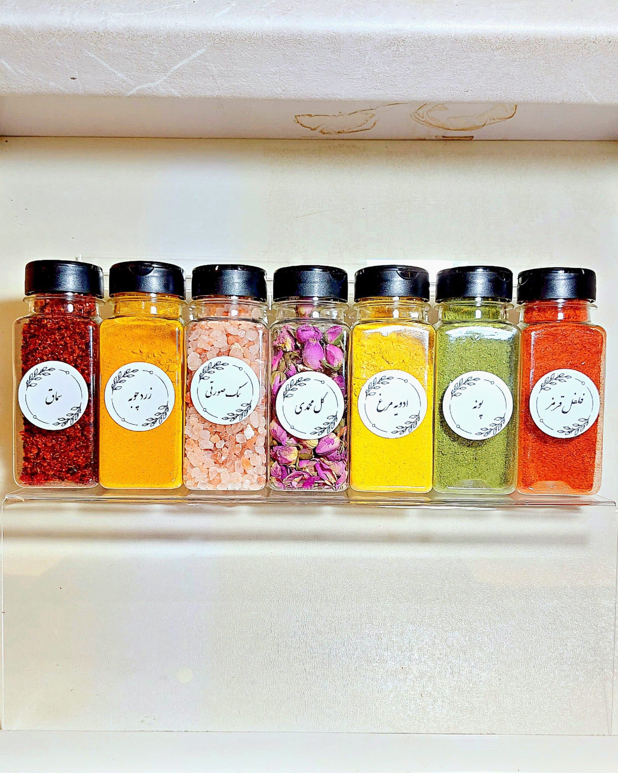پک جا ادویه ای کشویی مدل ضد ضربه (قوطی پلاستیکی + استند کشو) — تصویر ۸