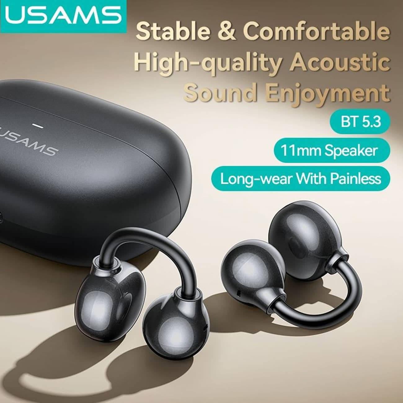 هندزفری بلوتوثی یوسامز مدل USAMS Echo R02 | با طراحی Clip-on — تصویر ۲