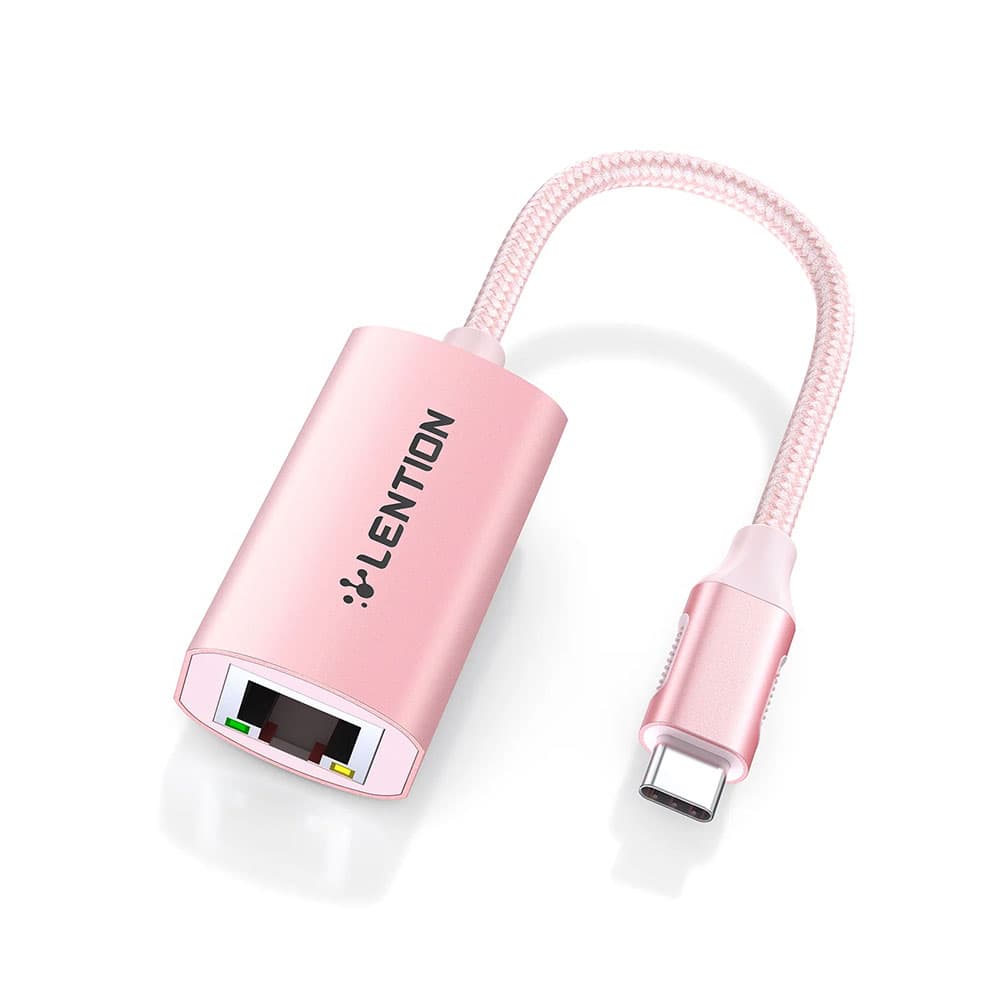 تبدیل USB-C به شبکه لنشن LENTION CU604 Rose Gold