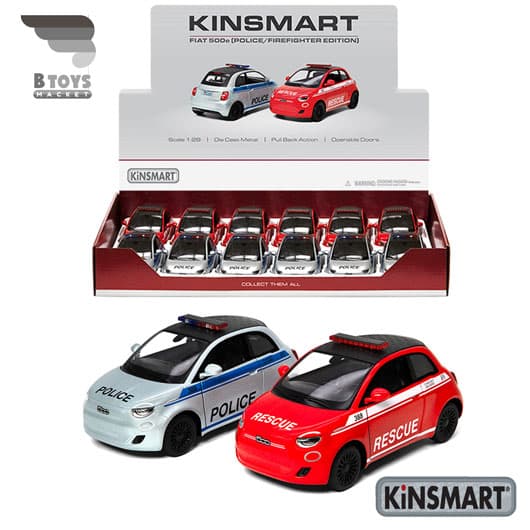 ماکت فیات 500 کینسمارت (Fiat500(Police/firefighter edition) kinsmart)
