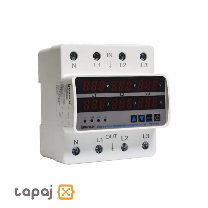 محافظ ولتاژ جریان سه فاز 63 آمپر آی سوییچ کد ISVAP3