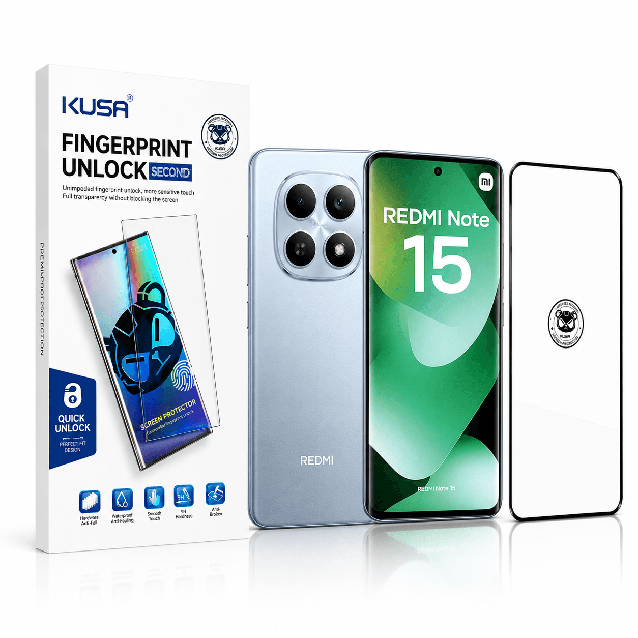 گلس شیشه ای فول چسب برند کوزا شیائومی Redmi Note 15 | محافظ صفحه نمایش شیائومی Redmi Note 15