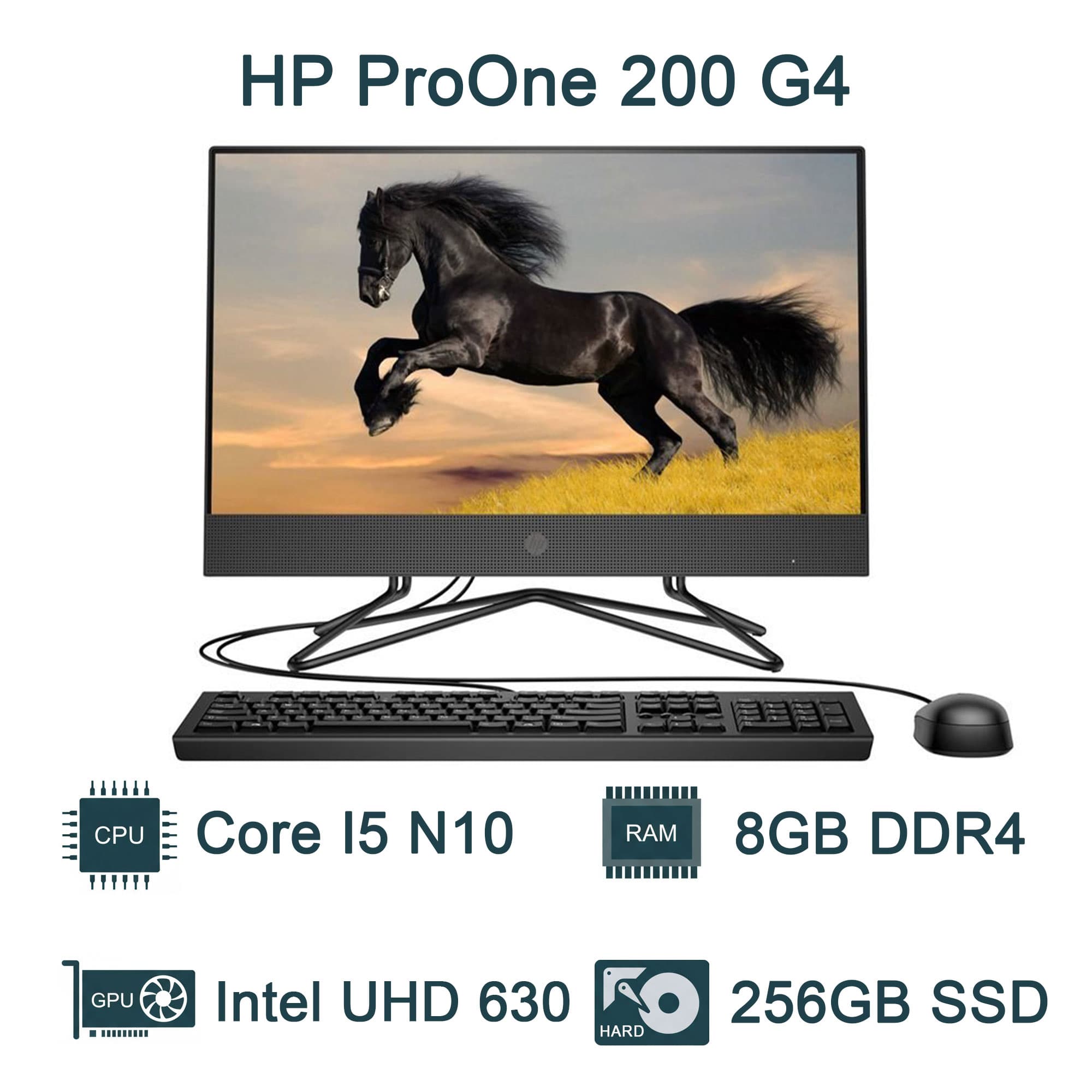 آل این وان استوک ای پی مدل ProOne hp 200 g4 پردازنده i5 نسل 10(اپن باکس با جعبه و متعلقات کامل)