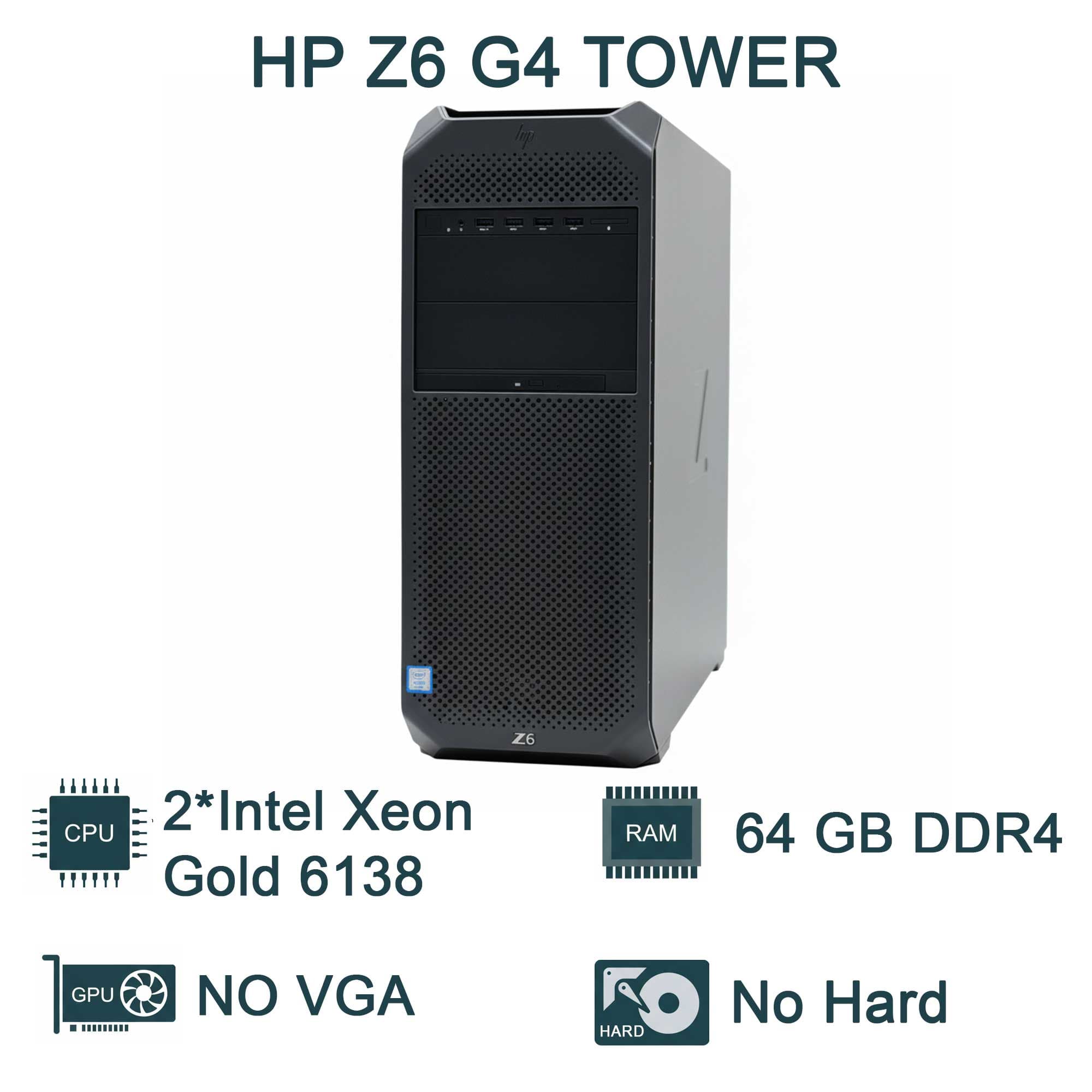کیس اچ پی تاورHP Z6 G4 TOWER WORKSTATION پردازنده Xeon Gold 6138