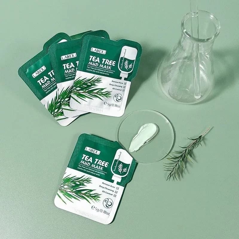 ماسک گچی ضد جوش تی تری Tea Treeبرند LAIKOU ساشه ای
