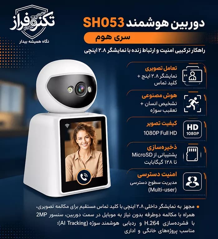دوربین بی سیم هوشمند 2 مگاپیکسل سری هوم SH053 — تصویر ۴
