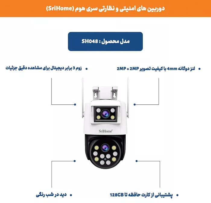 دوربین بی سیم هوشمند 2 لنز 2 مگاپیکسل سری هوم SH048 — تصویر ۴