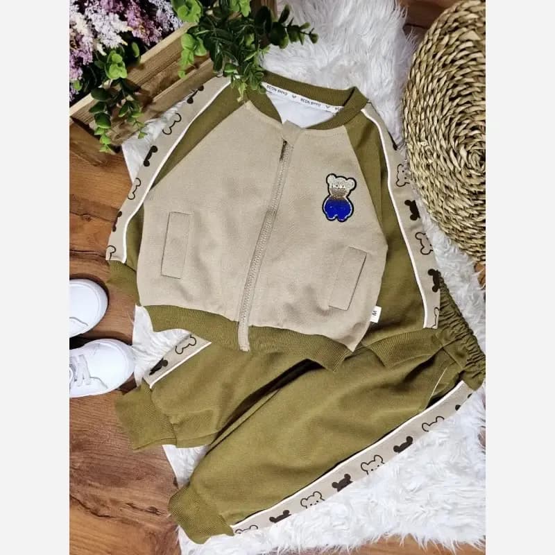 سه تیکه لباس بچه گانه مدل پاندا دورس ضخیم اسپرت دخترانه و پسرانه سایز 1 تا 3 سال و نیم — تصویر ۲